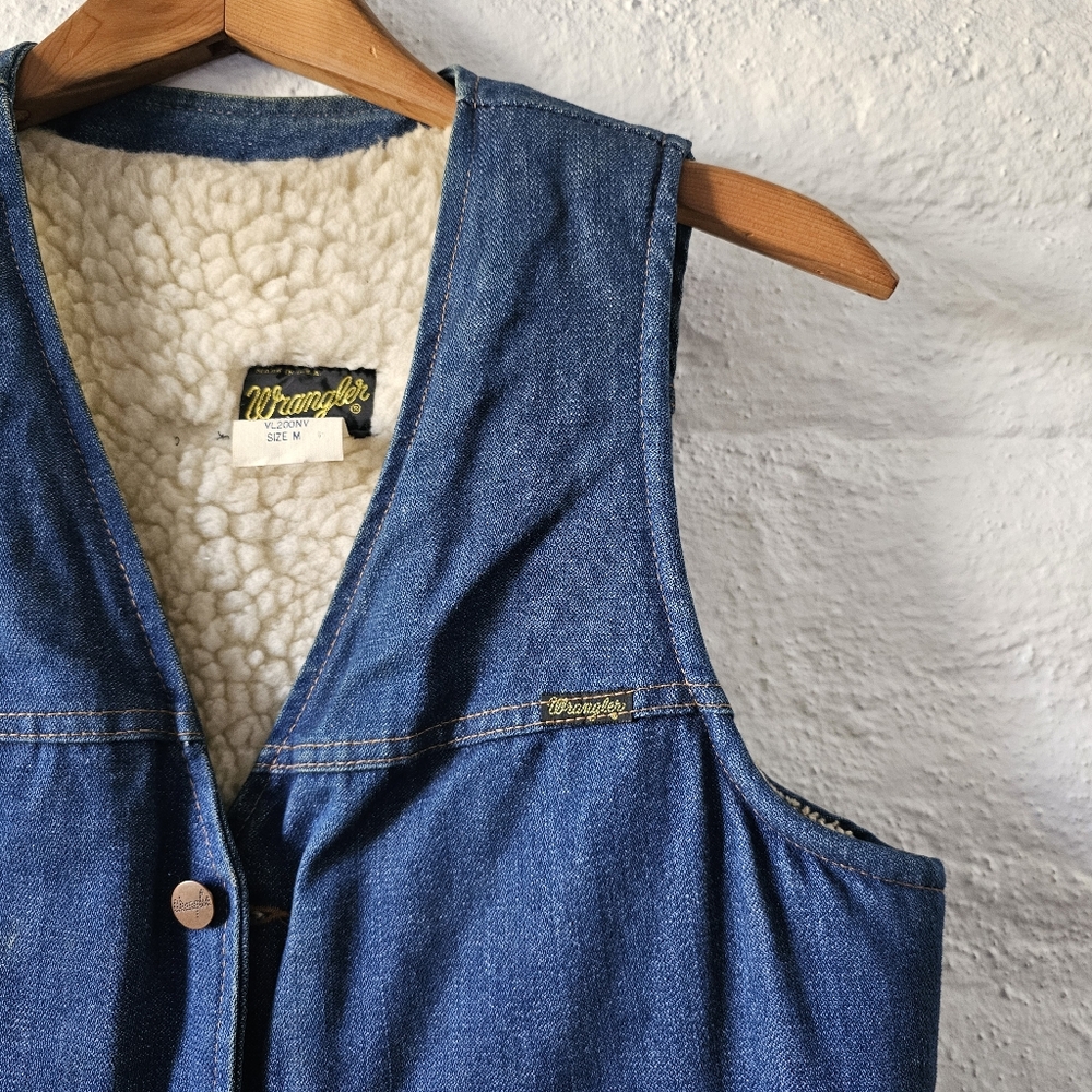 VINTAGE Wrangler Blue Denim Vest